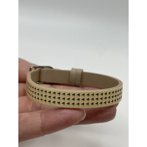 Keep Collective Single Leather Band Triangle Perf In Natural Tan & 4 Charm Lot - Picture 4 of 10